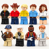 The nine free figures included with the three-car bundle