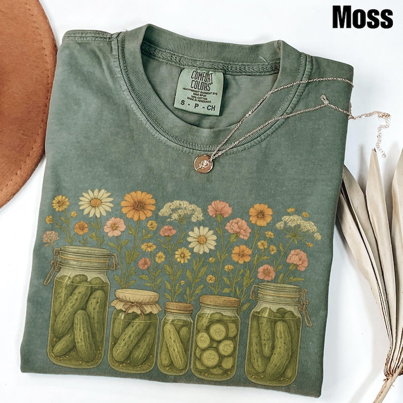 Vintage Canned Pickles Embroidered Tee