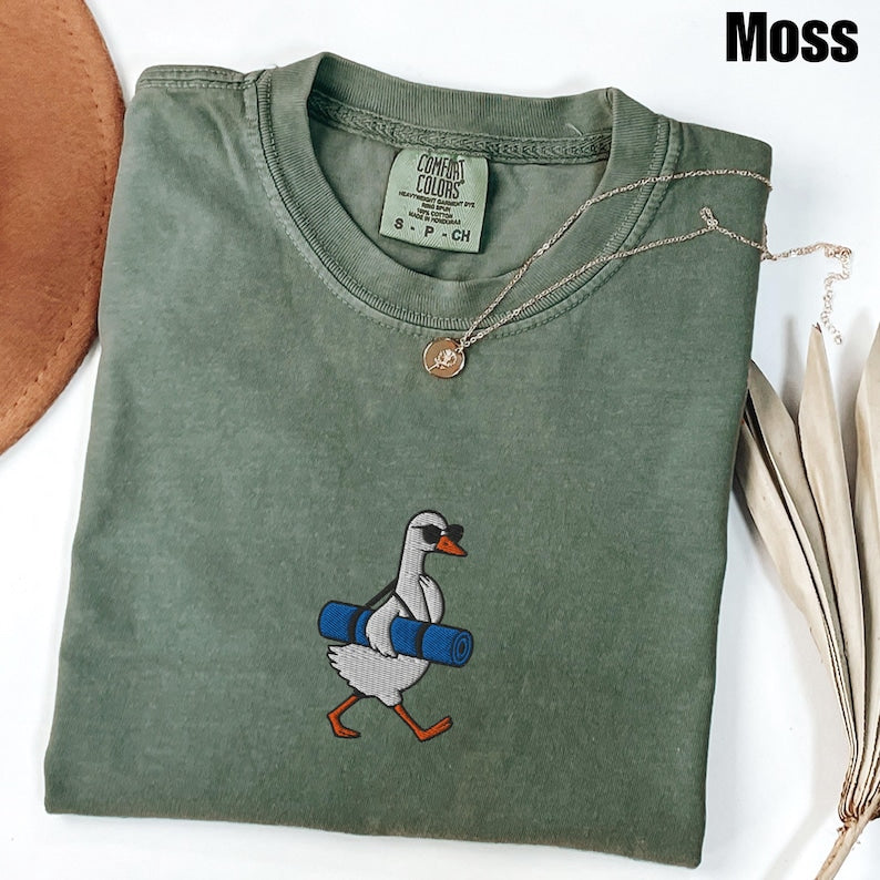 Silly Goose Yogi Cocktail Embroidered Tee