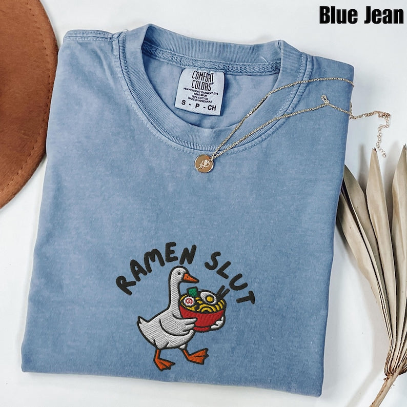 Ramen Lover Goose Embroidered Tee