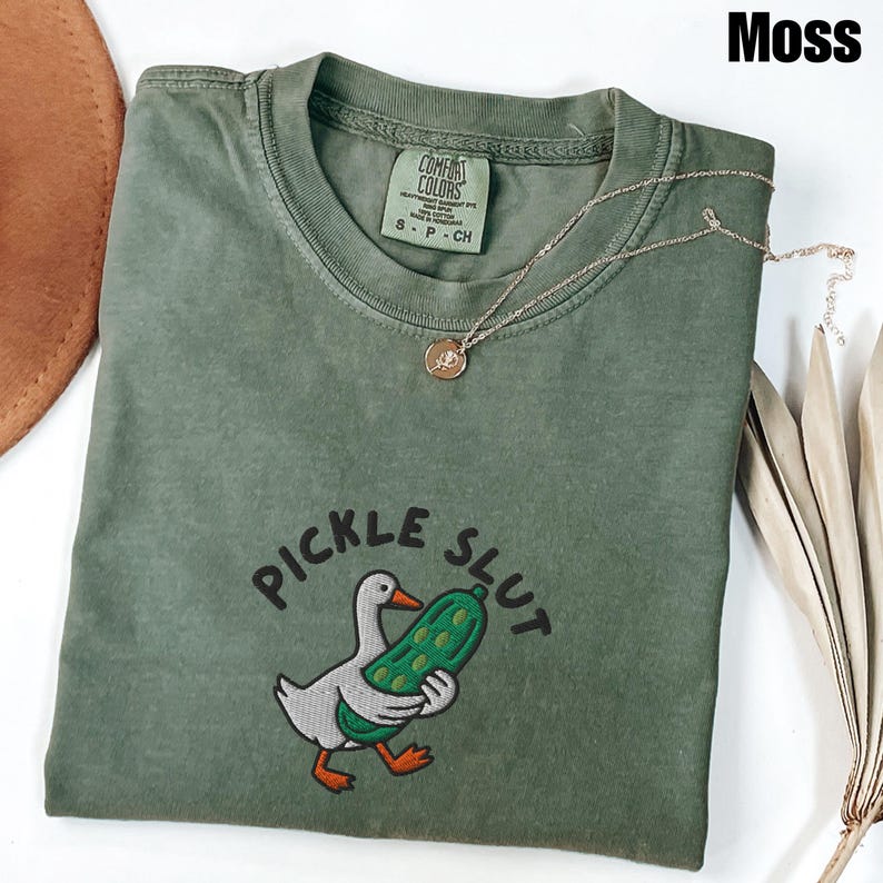 Pickle Lover Goose Embroidered Tee - view 3